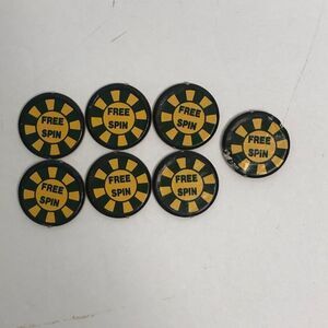 vintage wheel of fortune game free spin cardboard tokens 7 total 1 damaged